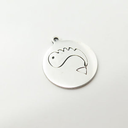 925 Sterling Silver USA Two In Town Whale Charm Pendant