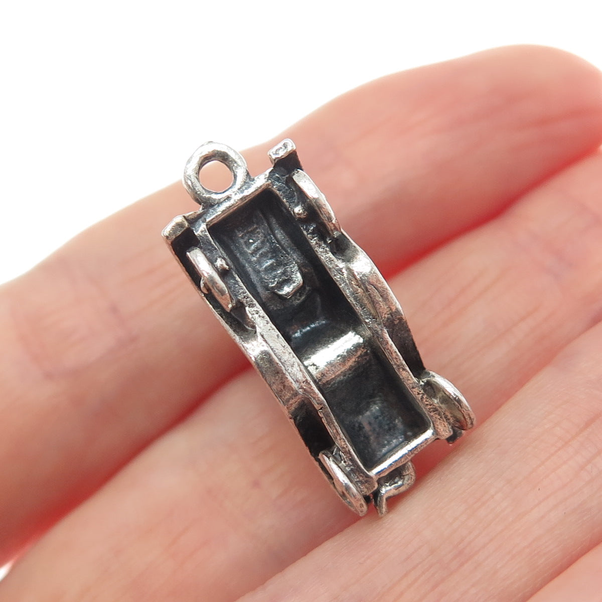 JEWELART 925 Sterling Silver Vintage Retro Truck Oxidized 3D Charm Pendant