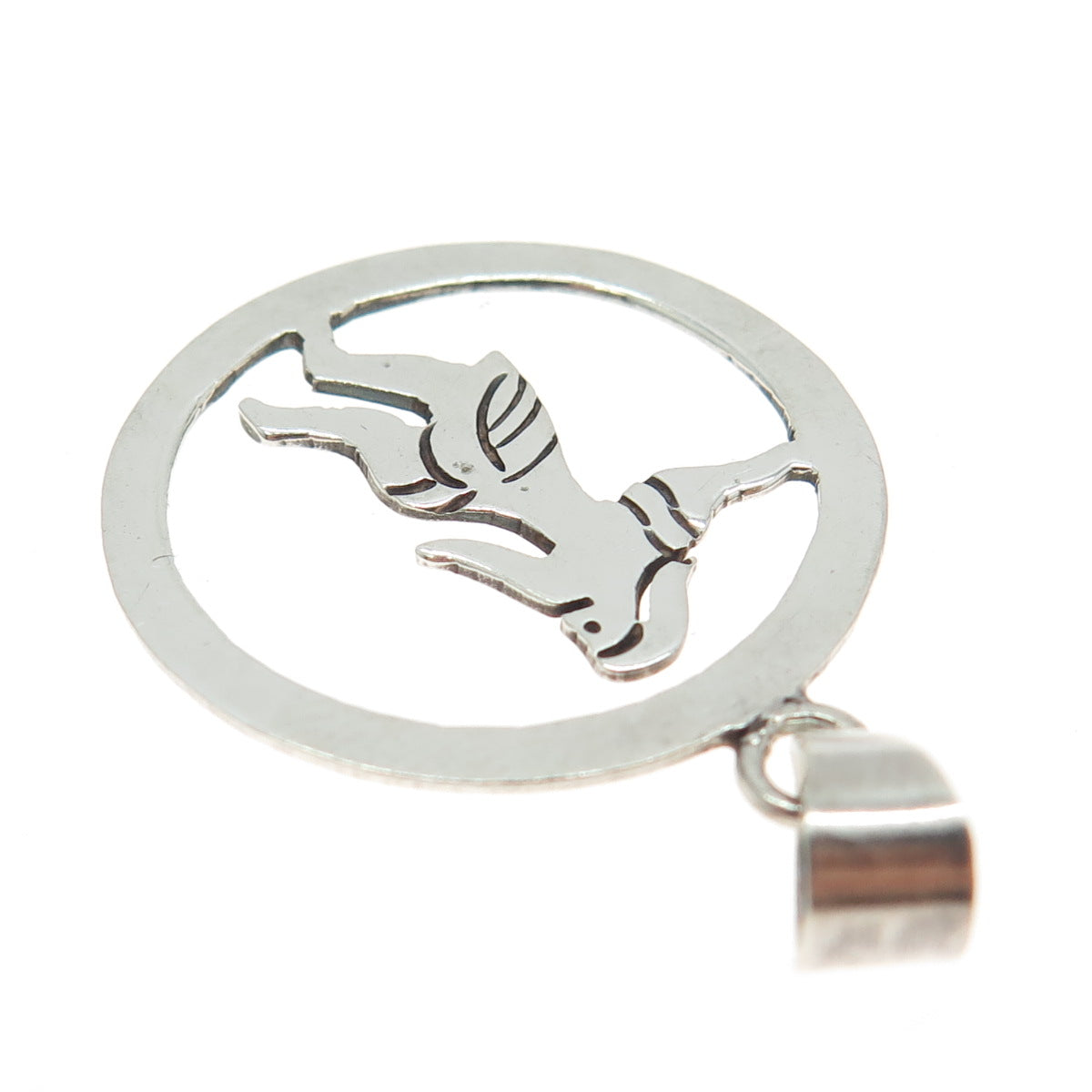 925 Sterling Silver Vintage Mexico Tribal Man Pendant