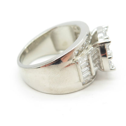 925 Sterling Silver Multi-C Z Ring Size 8.25