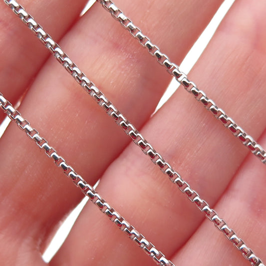 925 Sterling Silver Italy Round Box Chain Necklace 18"