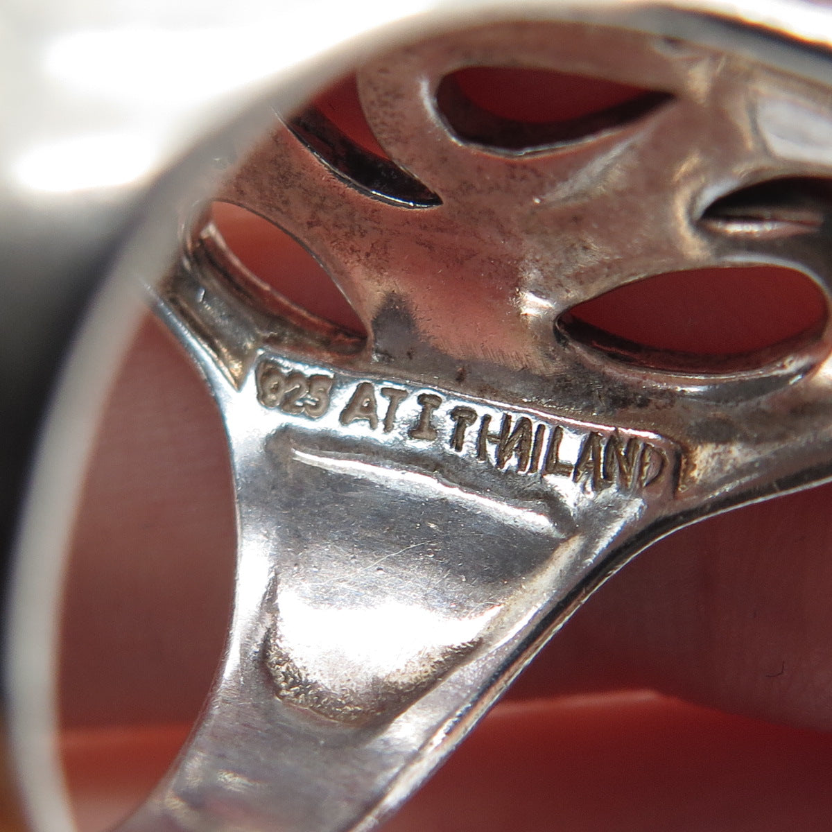 925 Sterling Silver Vintage Modernist Teardrop Oxidized Ring Size 7