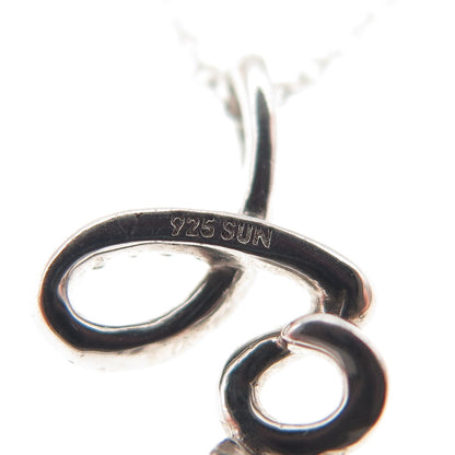 Sun 925 Sterling Silver Real Round-Cut Diamond Love Cable Chain Necklace 18"