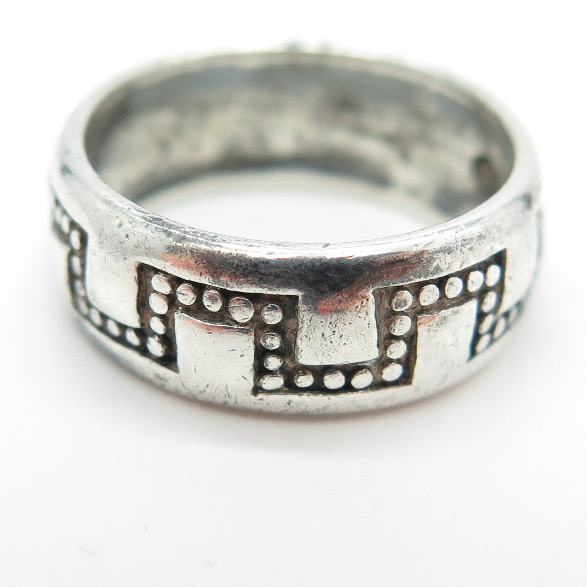 925 Sterling Silver Vintage Tribal Band Ring Size 6.75
