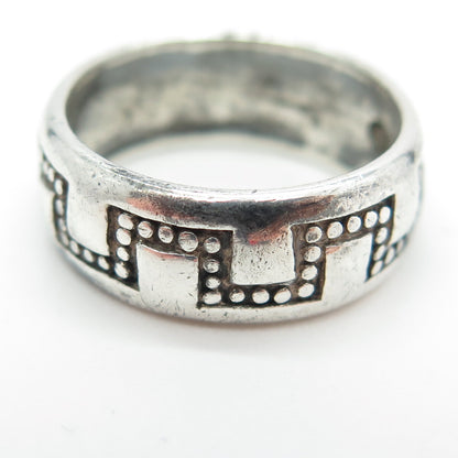 925 Sterling Silver Vintage Tribal Band Ring Size 6.75
