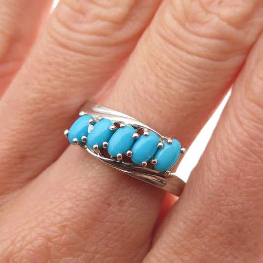 Chuck Clemency 925 Sterling Silver Real Sleeping Beauty Turquoise Ring Size 8