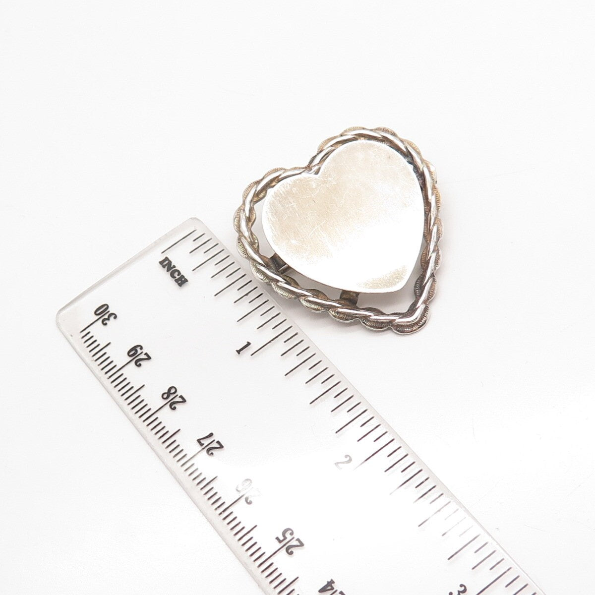 925 Sterling Silver Vintage Beau Twisted Heart Pin Brooch