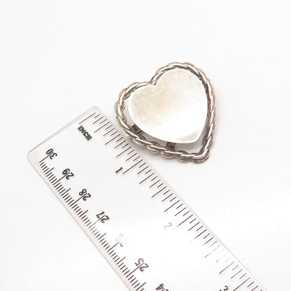 925 Sterling Silver Vintage Beau Twisted Heart Pin Brooch