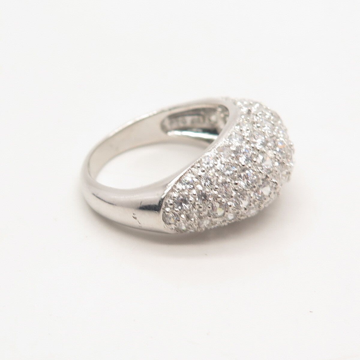 925 Sterling Silver Pave C Z Ring Size 8.25