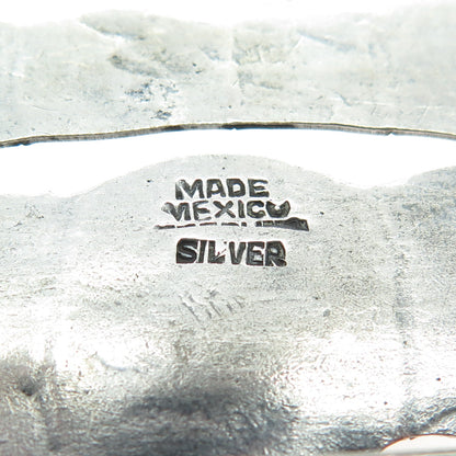 925 Sterling Silver Vintage Mexico Real Turquoise Aztec Tribal Pin Brooch