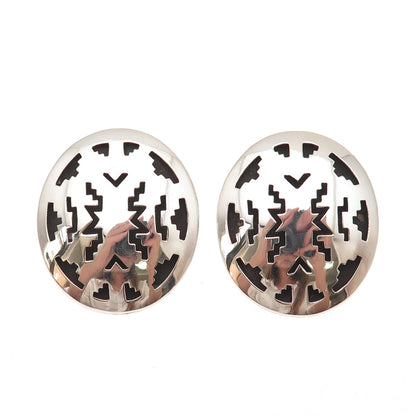 Herbert Taylor Navajo Old Pawn 925 Sterling Silver Vintage Shadow Box Earrings