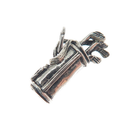 925 Sterling Silver Vintage Golf Club Oxidized Minimalist Charm Pendant