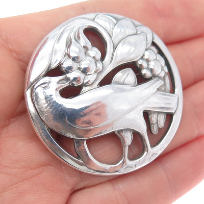GEORG JENSEN 925 Sterling Silver Antique Denmark Dove Pin Brooch #175