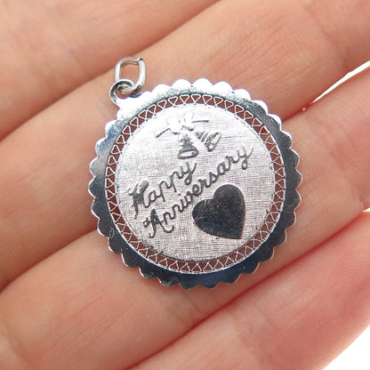 Griffith & Sons 925 Sterling Silver Vintage Happy Anniversary Charm Pendant
