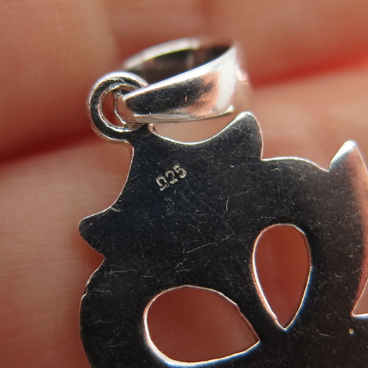 925 Sterling Silver Vintage Om of Love Charm Pendant