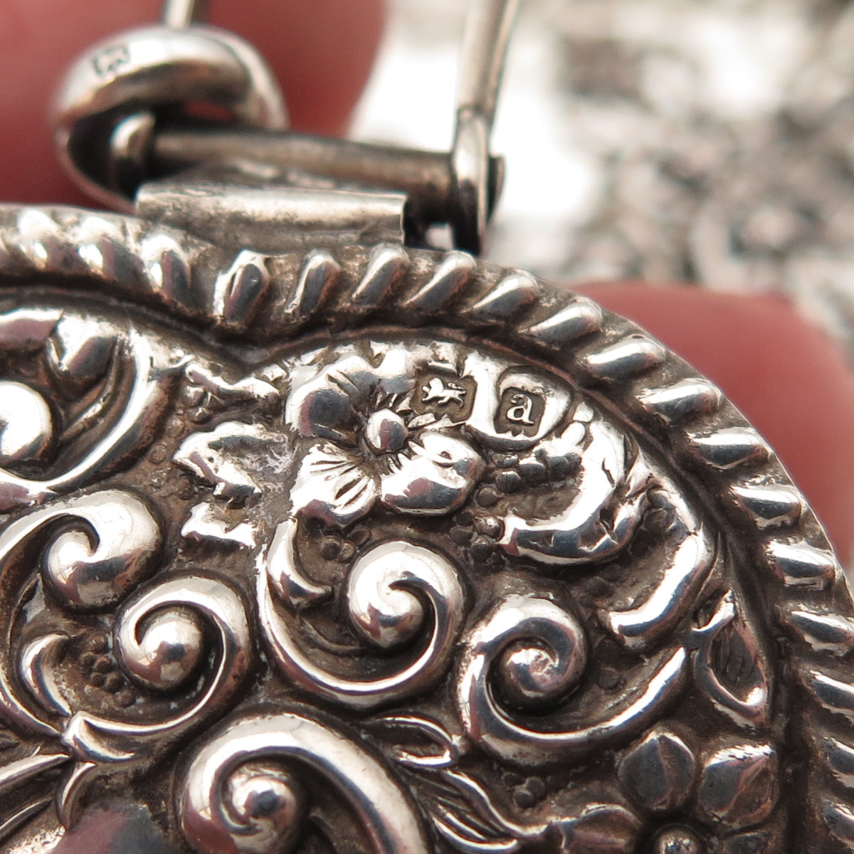 Henry Matthews 925 Sterling Silver Antique 1900 Birmingham Chatelaine Chain Fob