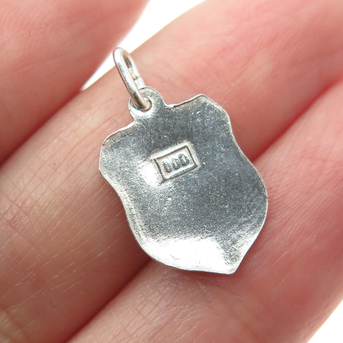 800 Silver Vintage Enamel Puerto de la Cruz Coat of Arms Minimalist Pendant