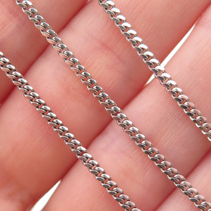 925 Sterling Silver Italy Cuban Chain Necklace 22"
