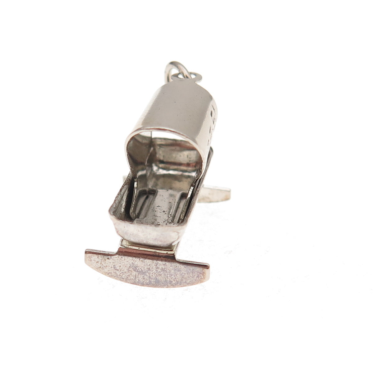 925 Sterling Silver Antique Art Deco Baby Cradle Oxidized 3D Charm Pendant