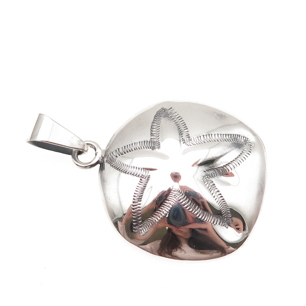 ATI Annika Witt 925 Sterling Silver Vintage Mexico Dollar Sand Oxidized Pendant
