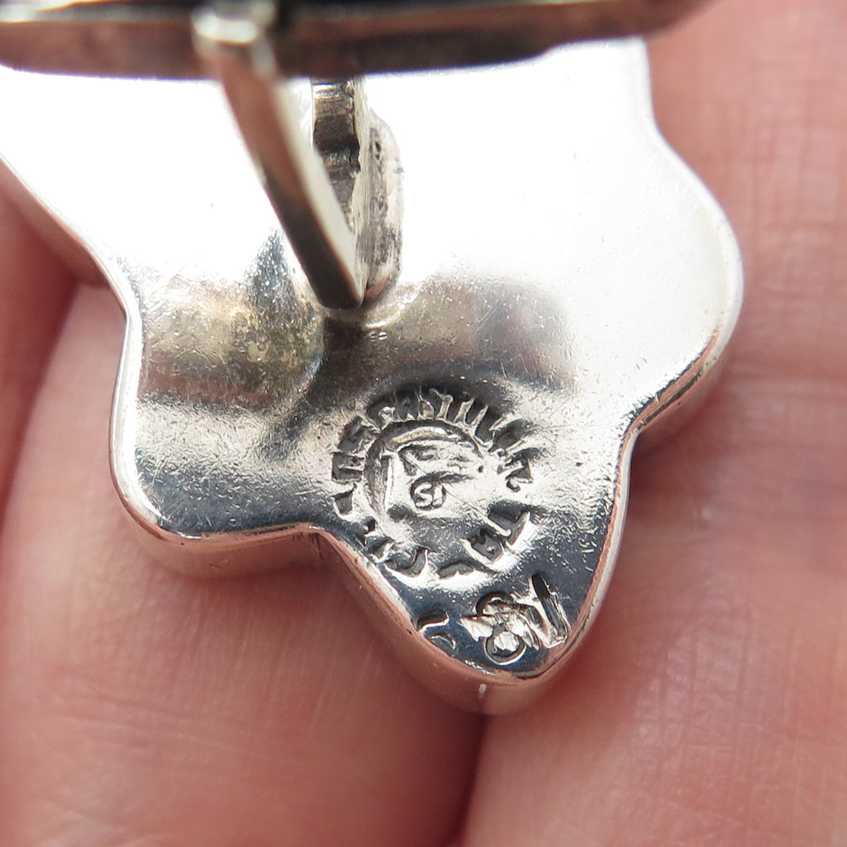 LOS CASTILLO Sterling Silver Vintage Mexico Tribal Horse Shadow Box Cufflinks