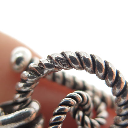 925 Sterling Silver Vintage Modernist Oval Chain Oxidized Necklace 18"
