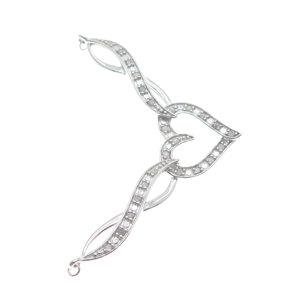 CHARLES WINSTON 925 Sterling Real Diamond Heart Infinity Centerpiece Pendant