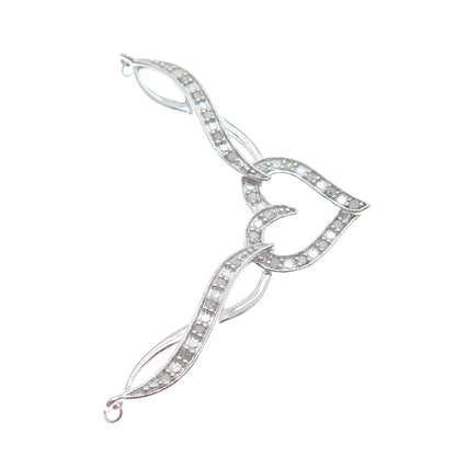 CHARLES WINSTON 925 Sterling Real Diamond Heart Infinity Centerpiece Pendant
