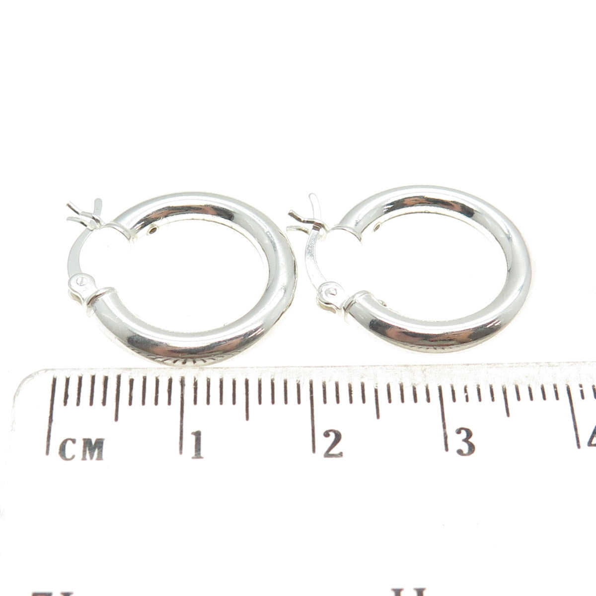 925 Sterling Silver Tube Hoop Earrings