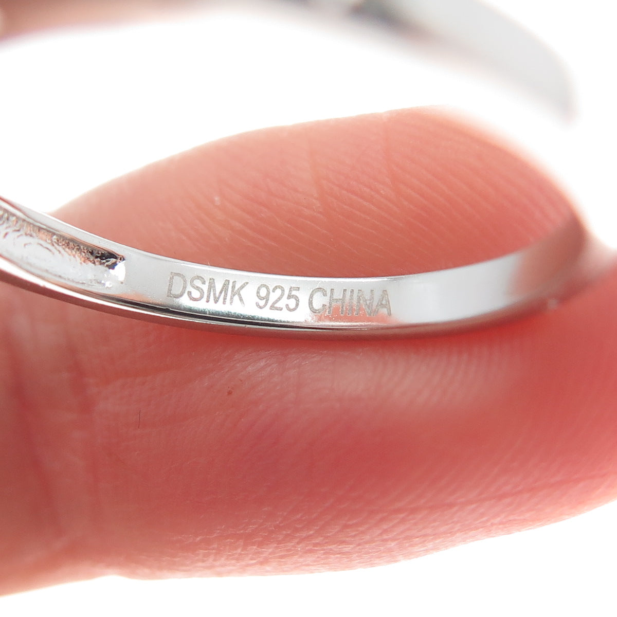 DSMK 925 Sterling Silver Real Amethyst & White Topaz Gemstone Ring Size 8.25