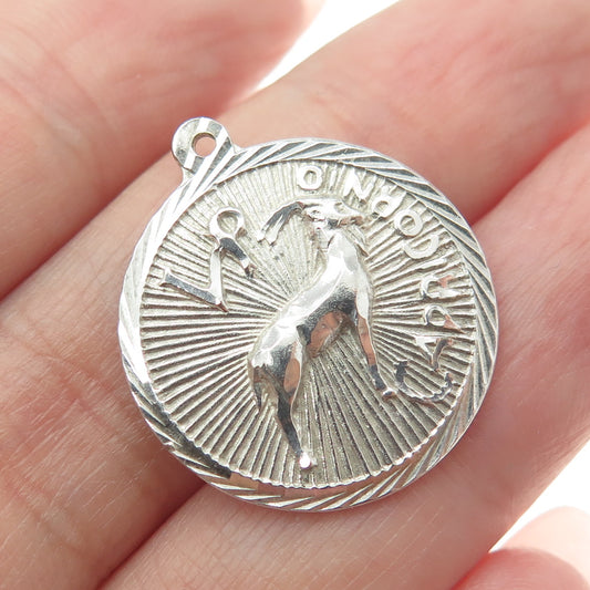 GOLD MEDAL JEWELRY 925 Sterling Silver Vintage Capricorn Zodiac Sign Pendant