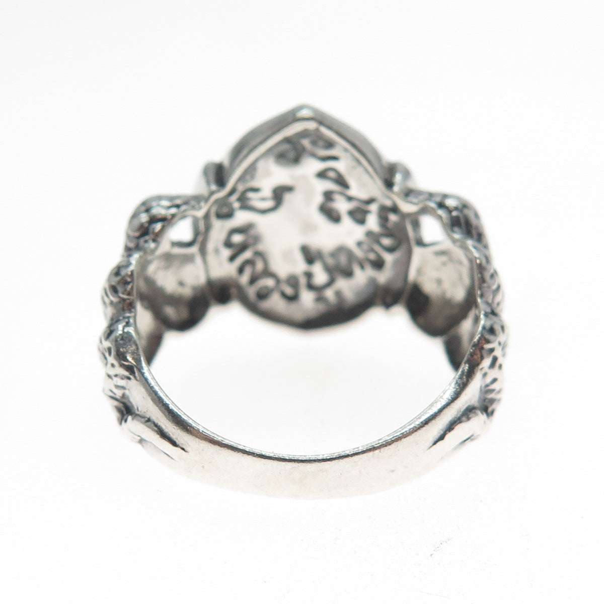 925 Sterling Silver Vintage Jaya Ganesha Elephant Oxidized Ring Size 8.5