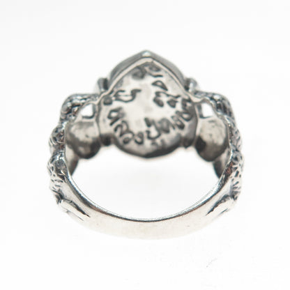 925 Sterling Silver Vintage Jaya Ganesha Elephant Oxidized Ring Size 8.5