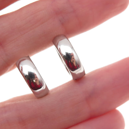 Han 925 Sterling Silver Round-Cut C Z Hoop Earrings