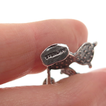 925 Sterling Silver Vintage Grand Canyon Cactus Oxidized 3D Charm Pendant
