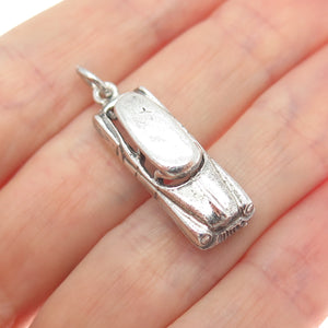 DANECRAFT 925 Sterling Silver Vintage Retro Car Oxidized 3D Charm Pendant