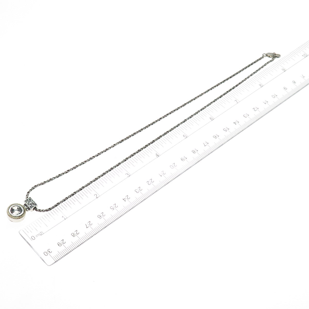 ANATOLI 925 Sterling Silver 18K Gold Real Green Amethyst Chain Necklace 18"