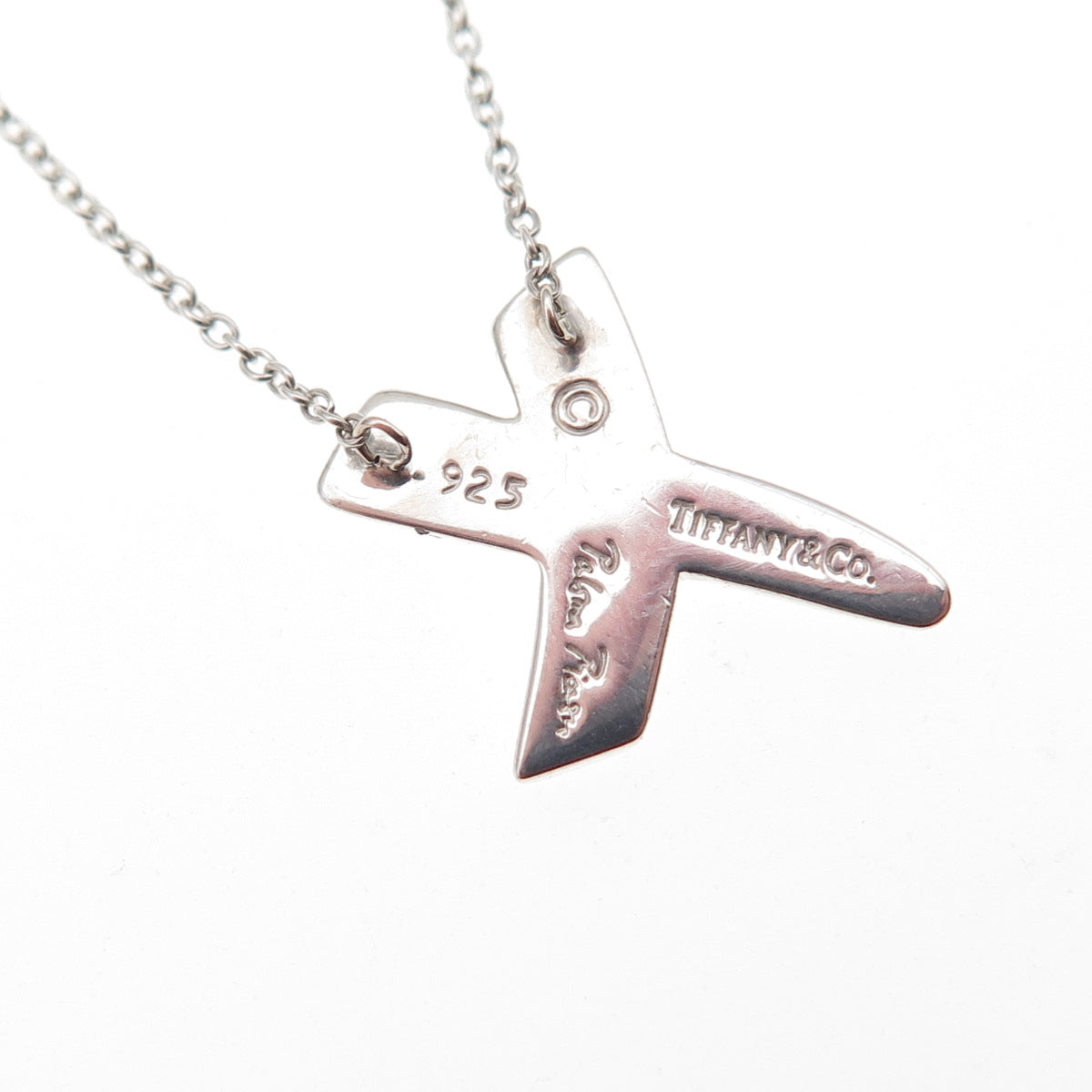 Tiffany & Co. Paloma Picasso 925 Sterling Vintage Graffiti X Kiss Necklace 18"