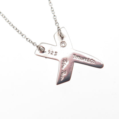 Tiffany & Co. Paloma Picasso 925 Sterling Vintage Graffiti X Kiss Necklace 18"