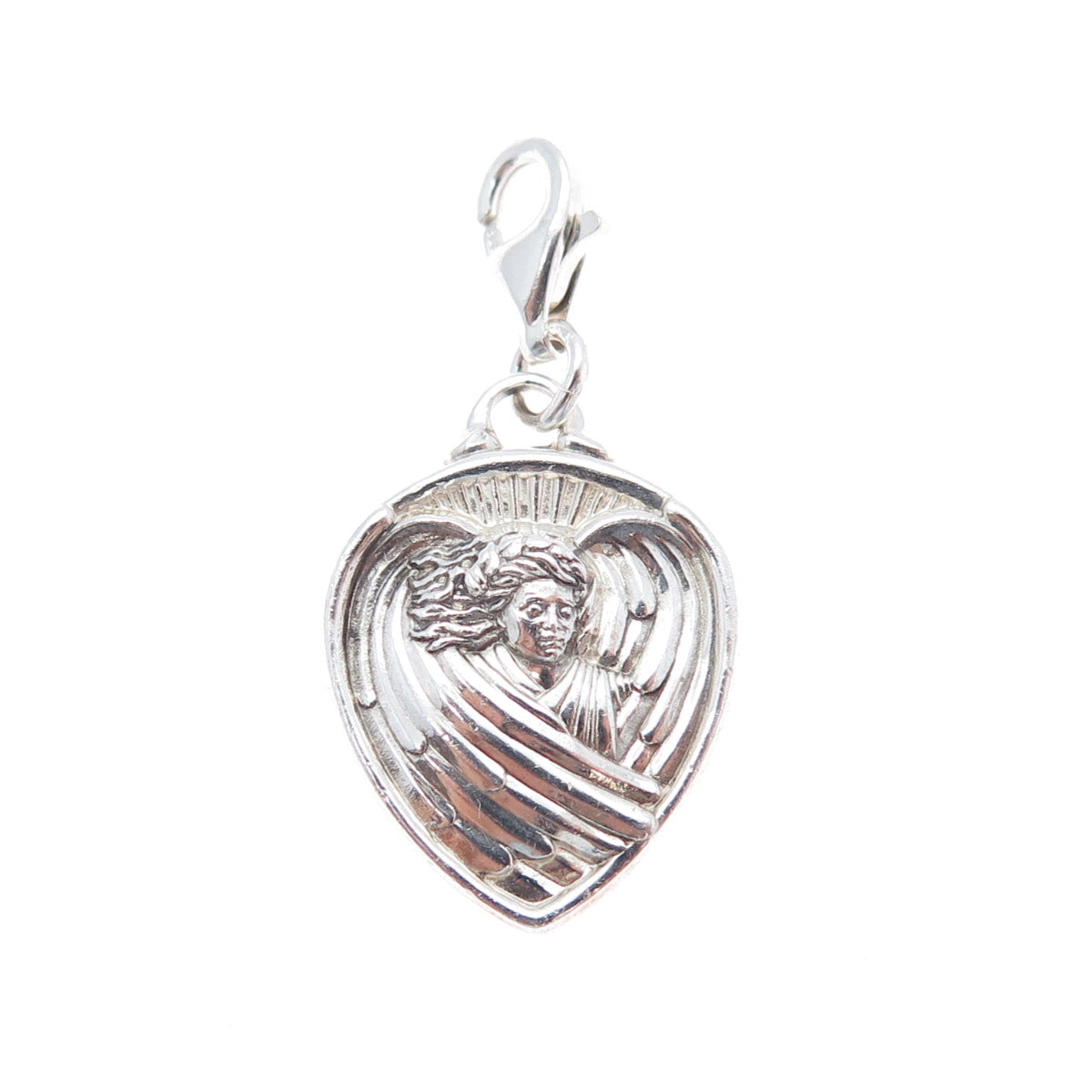 925 Sterling Silver Vintage Gabriel Angel of Hope Lobster Lock Charm Pendant