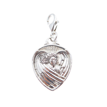 925 Sterling Silver Vintage Gabriel Angel of Hope Lobster Lock Charm Pendant