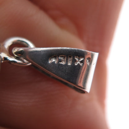 925 Sterling Silver Vintage Mexico Modernist Puffy Charm Pendant