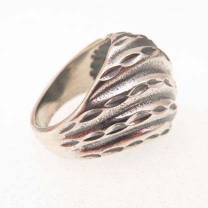 925 Sterling Silver Vintage Modernist Oxidized Ring Size 5.25