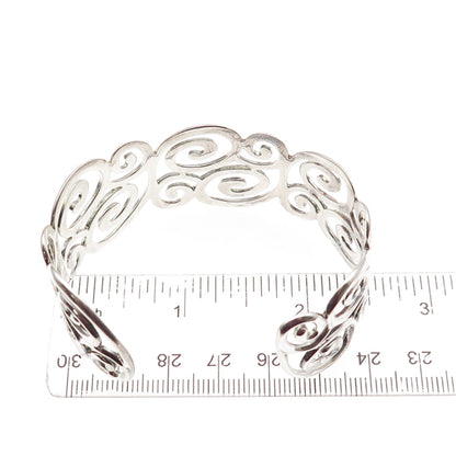 Ross Simons 925 Sterling Silver Vintage Swirl Adjustable Cuff Bracelet 6.5"