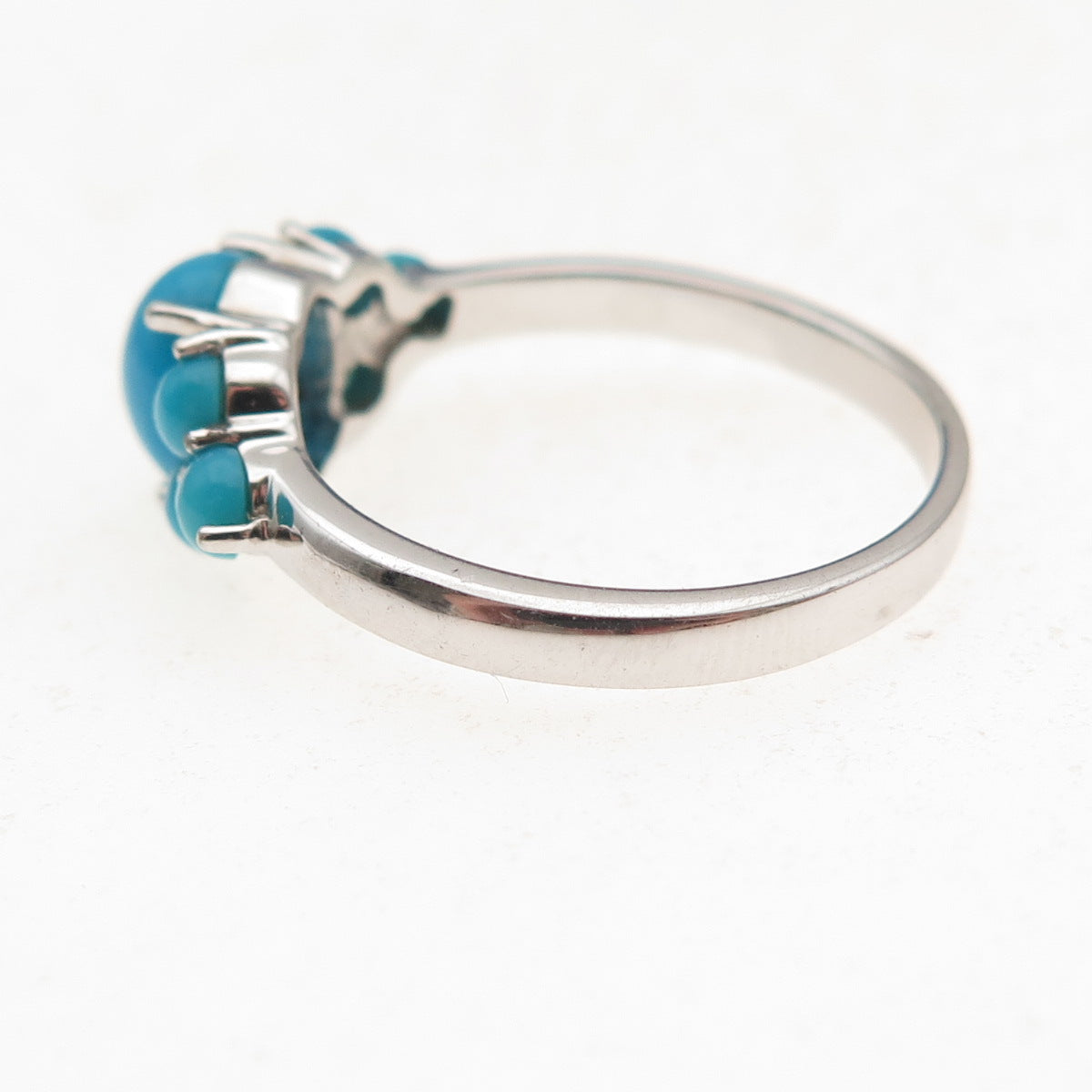 925 Sterling Silver Real Sleeping Beauty Turquoise Ring Size 8