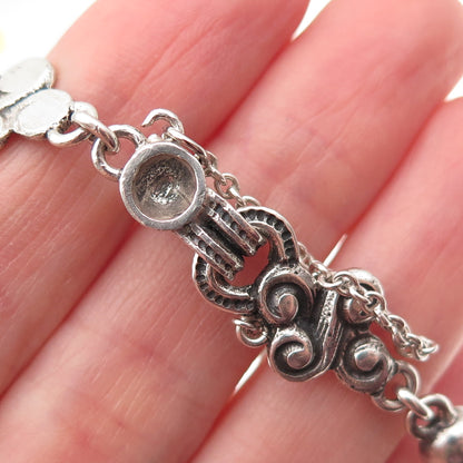 Henrik Moller 925 Sterling Silver Vintage Trondheim Mask Oxidized Bracelet 6.75"
