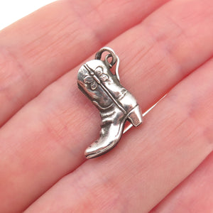 925 Sterling Silver Vintage Butterfly Cowboy Shoe Oxidized Mini Charm Pendant