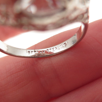 Seta 925 Sterling Silver Vintage Oval-Cut C Z Engagement Ring Size 8.25