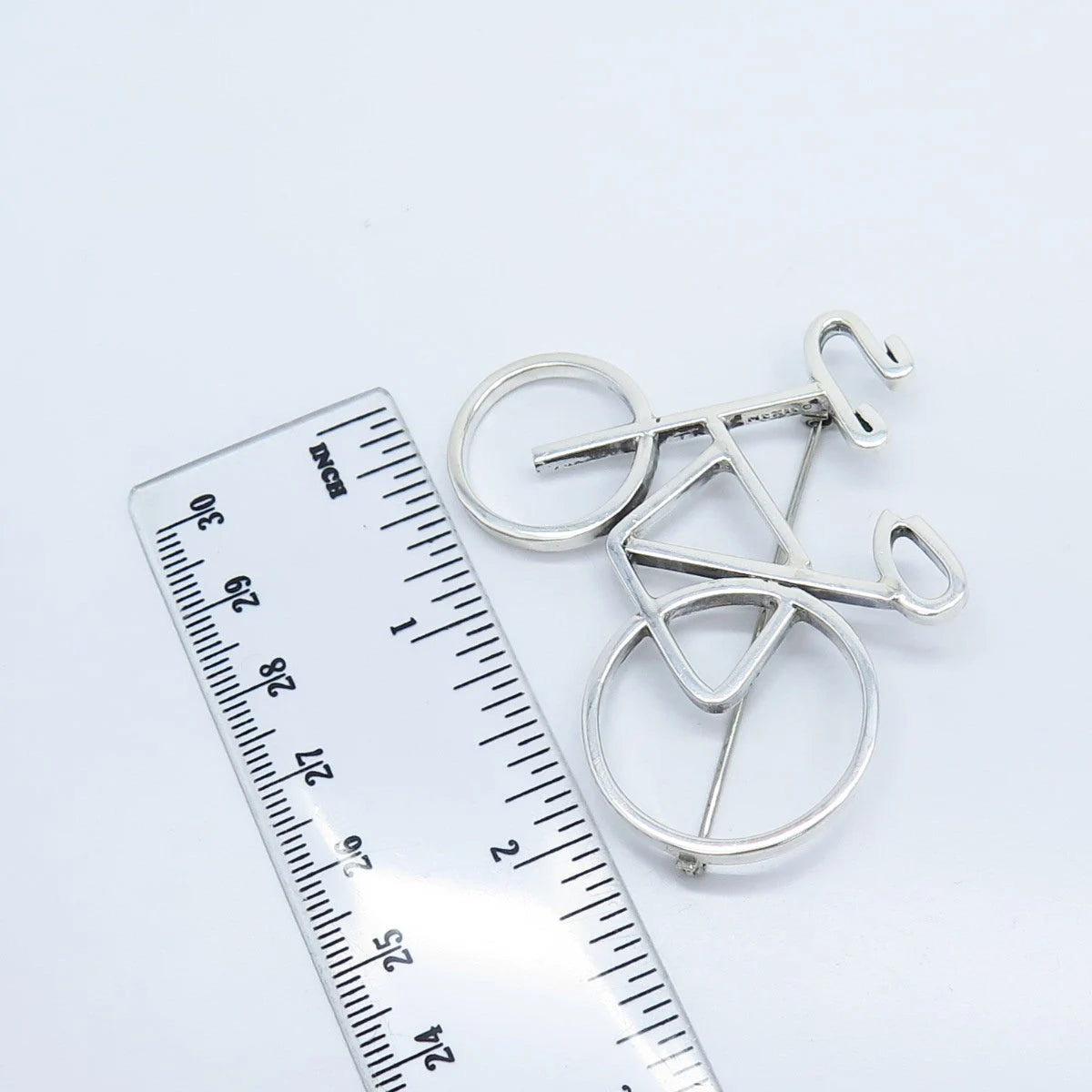 925 Sterling Silver Vintage Mexico Bicycle Pin Brooch