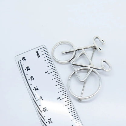 925 Sterling Silver Vintage Mexico Bicycle Pin Brooch